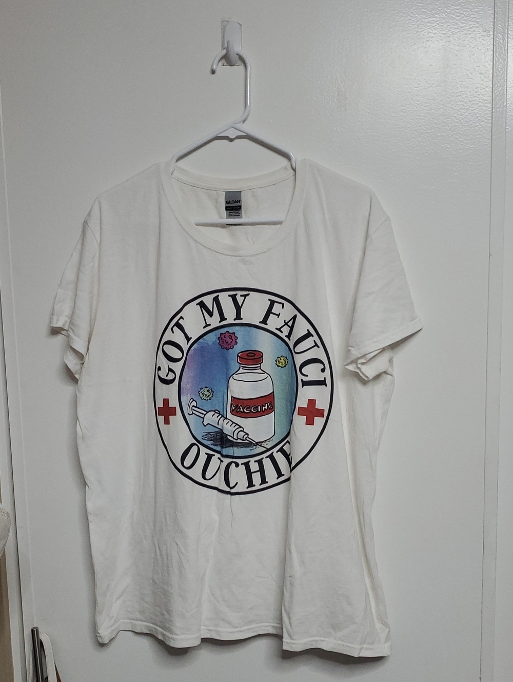 Gildan White Heavy Cotton Crewneck Tee - Covid Tshirt